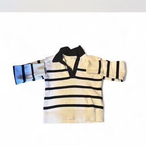 English Factory Black and White V-Neck Sweater